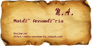 Mató Annamária névjegykártya
